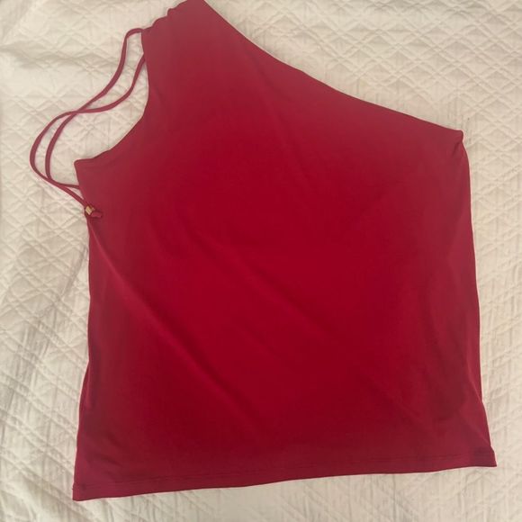 Michael Kors One Shoulder Hot Pink Top Size 1X - Picture 4 of 6